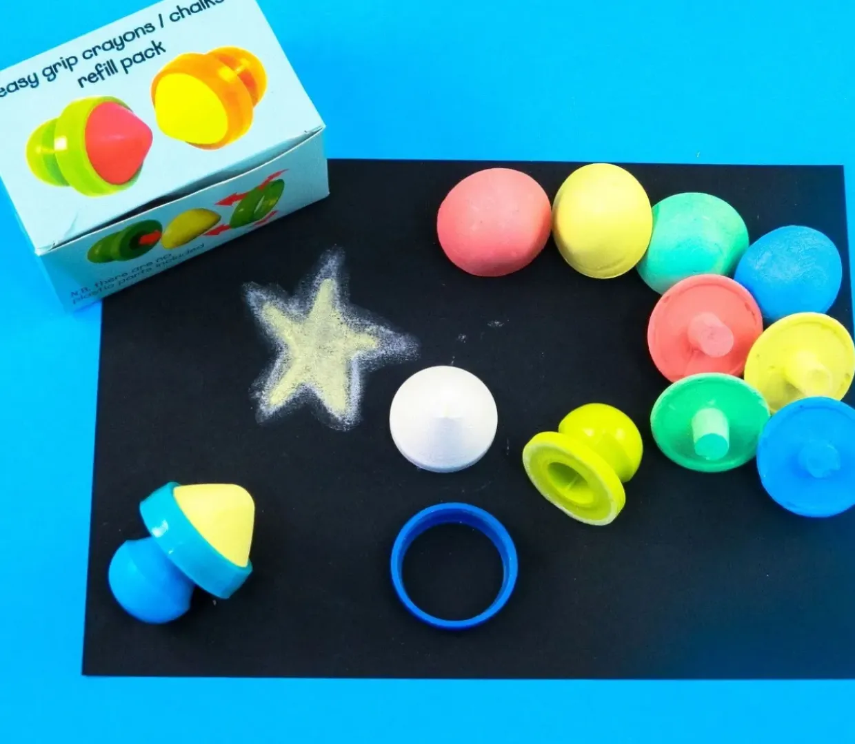 6 Chunky Chalks With Easy Grip Handles