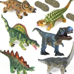 6 Jumbo Dinosaur Toys Plus Footprints