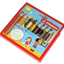 10 Pack Of Stabilo Woody 3 in 1 pencils