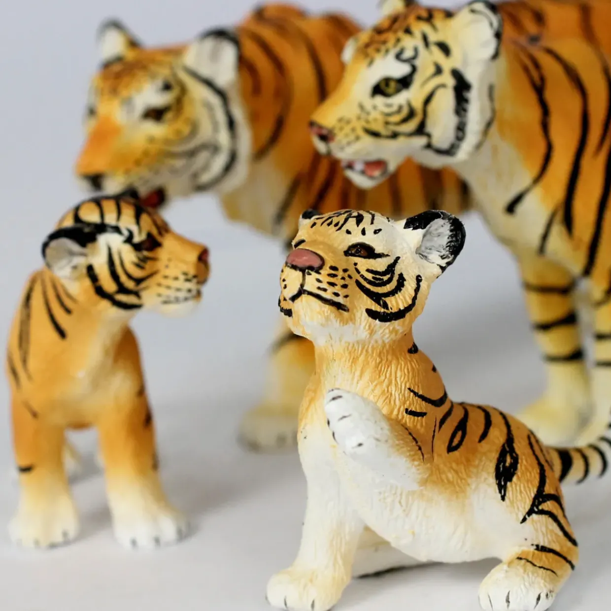 4 Small World Tiger Toy Figures