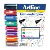 Artline 2-in-1 Whiteboard Marker Bullet/Chisel Tip (Pack of 8)