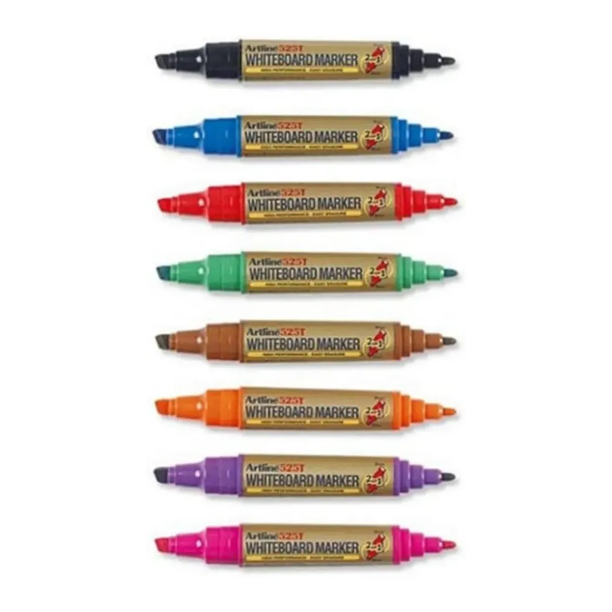 Artline 2-in-1 Whiteboard Marker Bullet/Chisel Tip (Pack of 8)