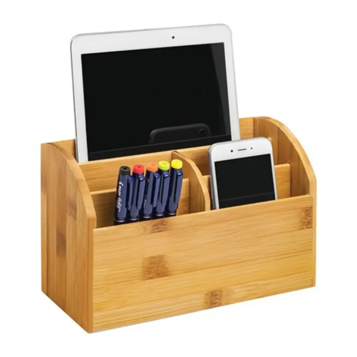 CEP Silva Bamboo Desk Tidy Woodgrain