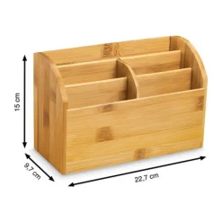 CEP Silva Bamboo Desk Tidy Woodgrain