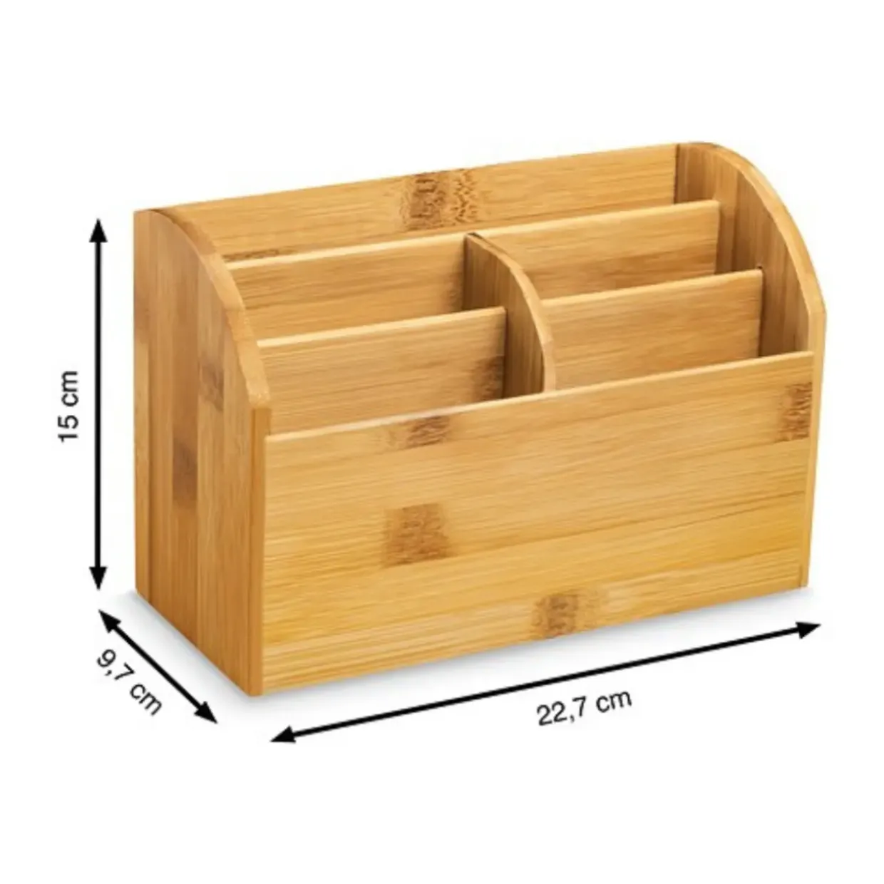 CEP Silva Bamboo Desk Tidy Woodgrain