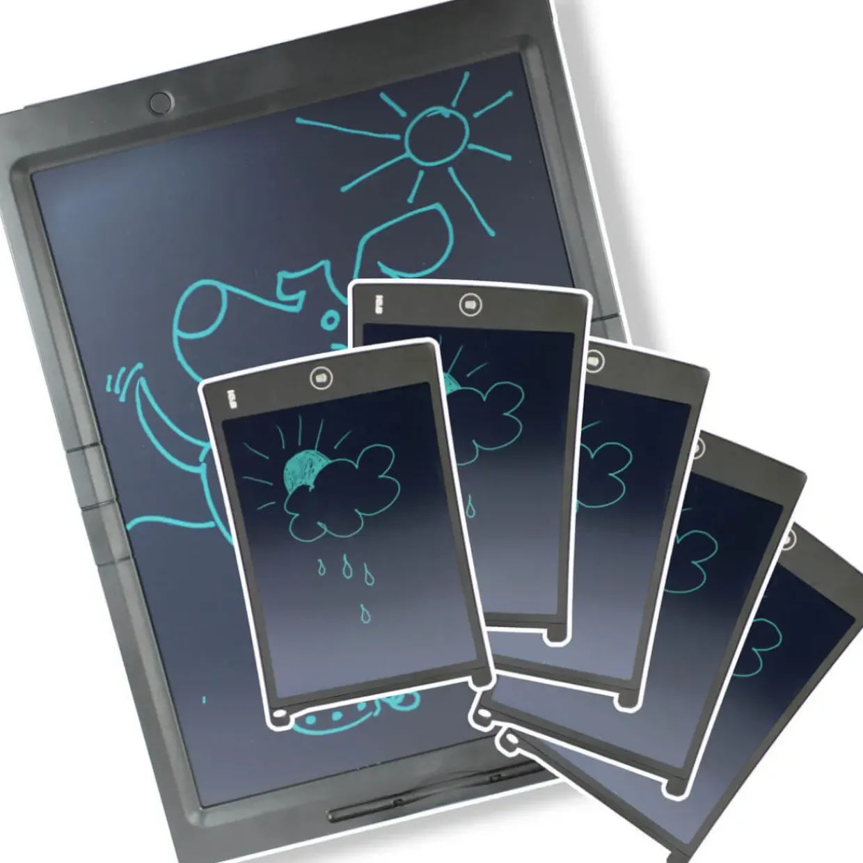 Childrens LCD Writing Tablets Class Pack - 5 Small + 1 large