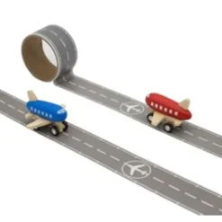 Children's Runway Play Tape & Wooden Toy Plane