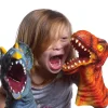 Durable Vinyl Dinosaur Hand Puppets - Set of 2 for Imaginative Play
