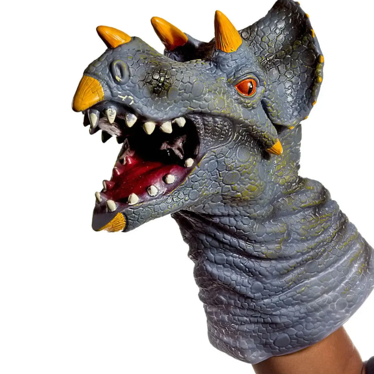 Durable Vinyl Dinosaur Hand Puppets - Set of 2 for Imaginative Play