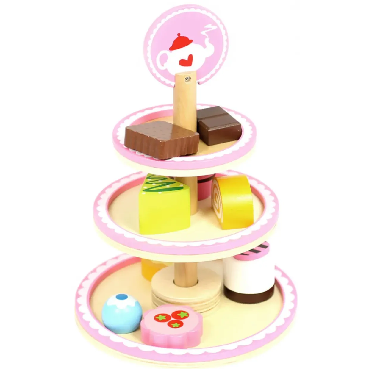 Elegant Wooden Dessert Stand with Accessories