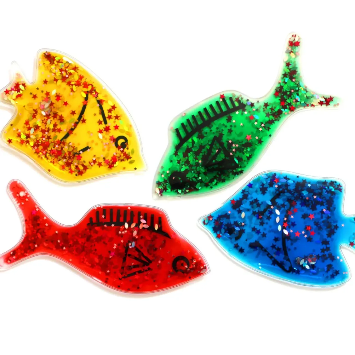 Jelly Fish Shapes Var Colours W Glitter Pack Of 4
