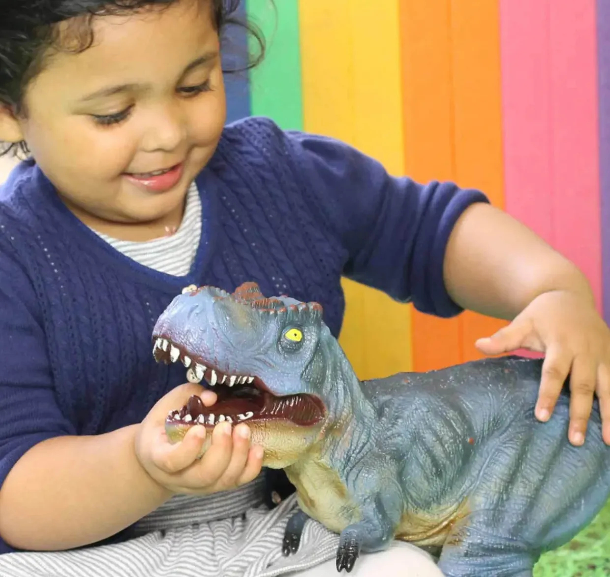 Jumbo T-REX Toy Blue - 23 Inch - Perfect for Small World Play