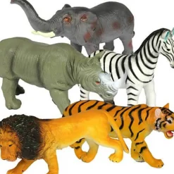 Jumbo Wild Safari Animal Toys Bundle of 5.