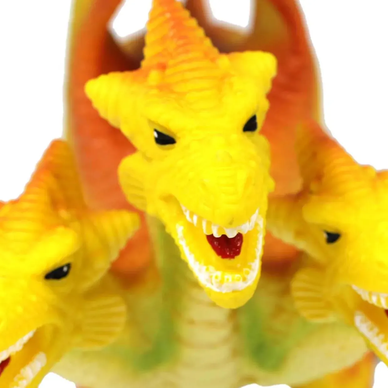 Large Yellow Three Headed Dragon Toy - 23-Inch