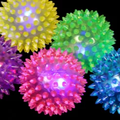 Light Up Sensory Neon Spiky Balls - 5-Pack for Visual Stimulation & Play