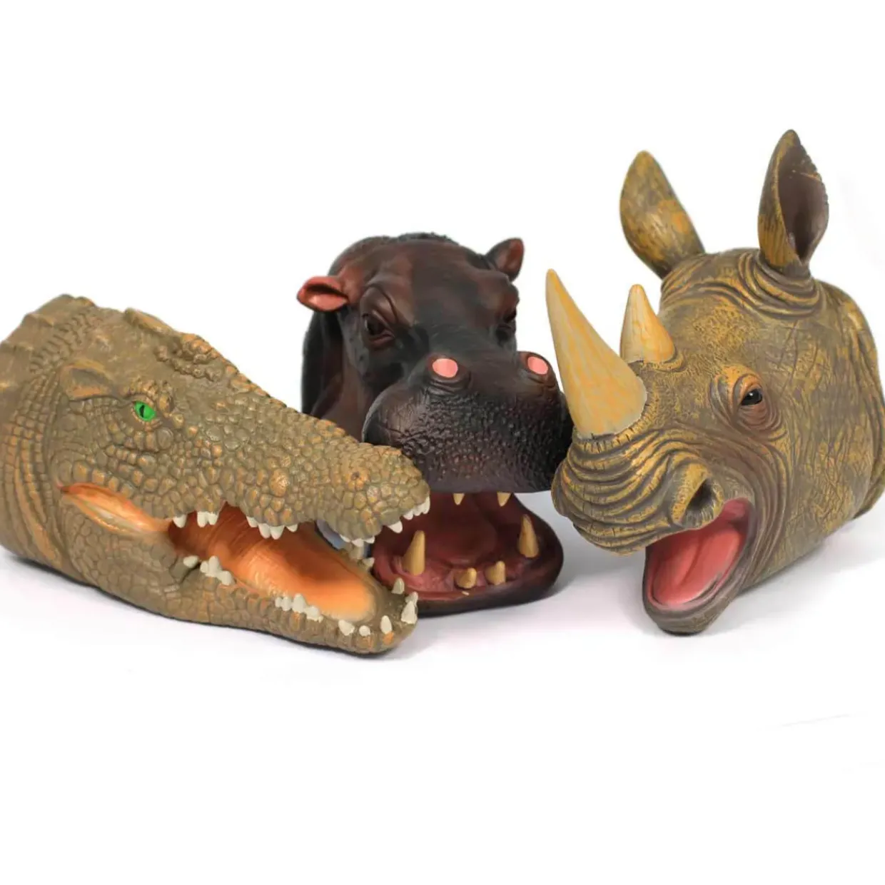 Long Wild Animal Hand Puppets - Set of 3 for Imaginative Storytime