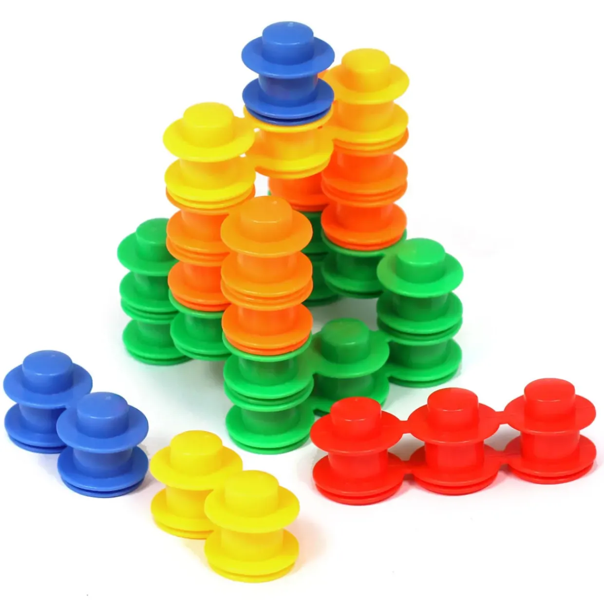 112PC Construction Set Stacking Discs Various Colours
