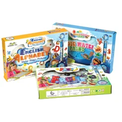 3PC Reusable Magic Water Colouring Books. Alphabet, Fruit & Ocean