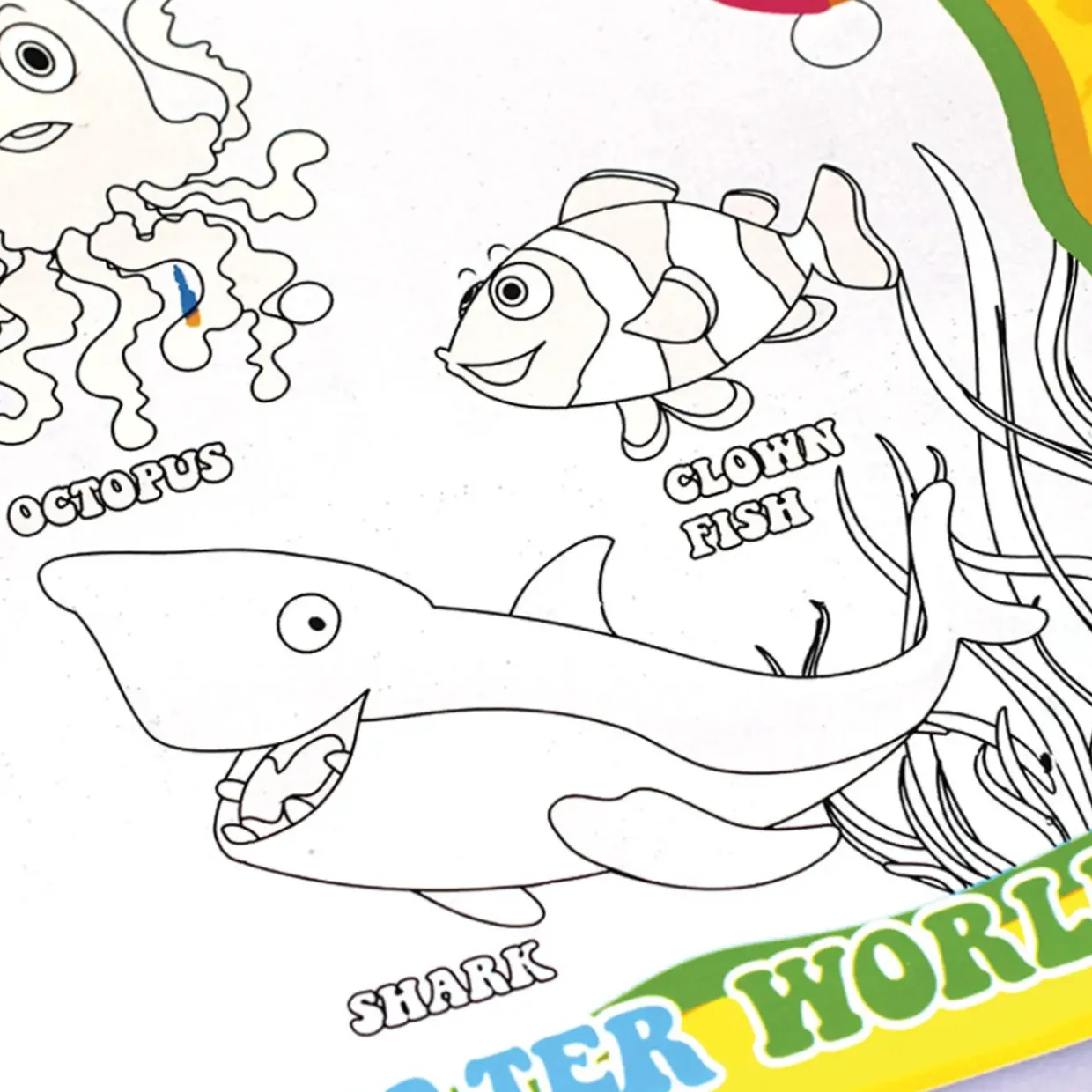 3PC Reusable Magic Water Colouring Books. Alphabet, Fruit & Ocean