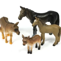 4pc Small World Horse And Donkey Animal Bundle