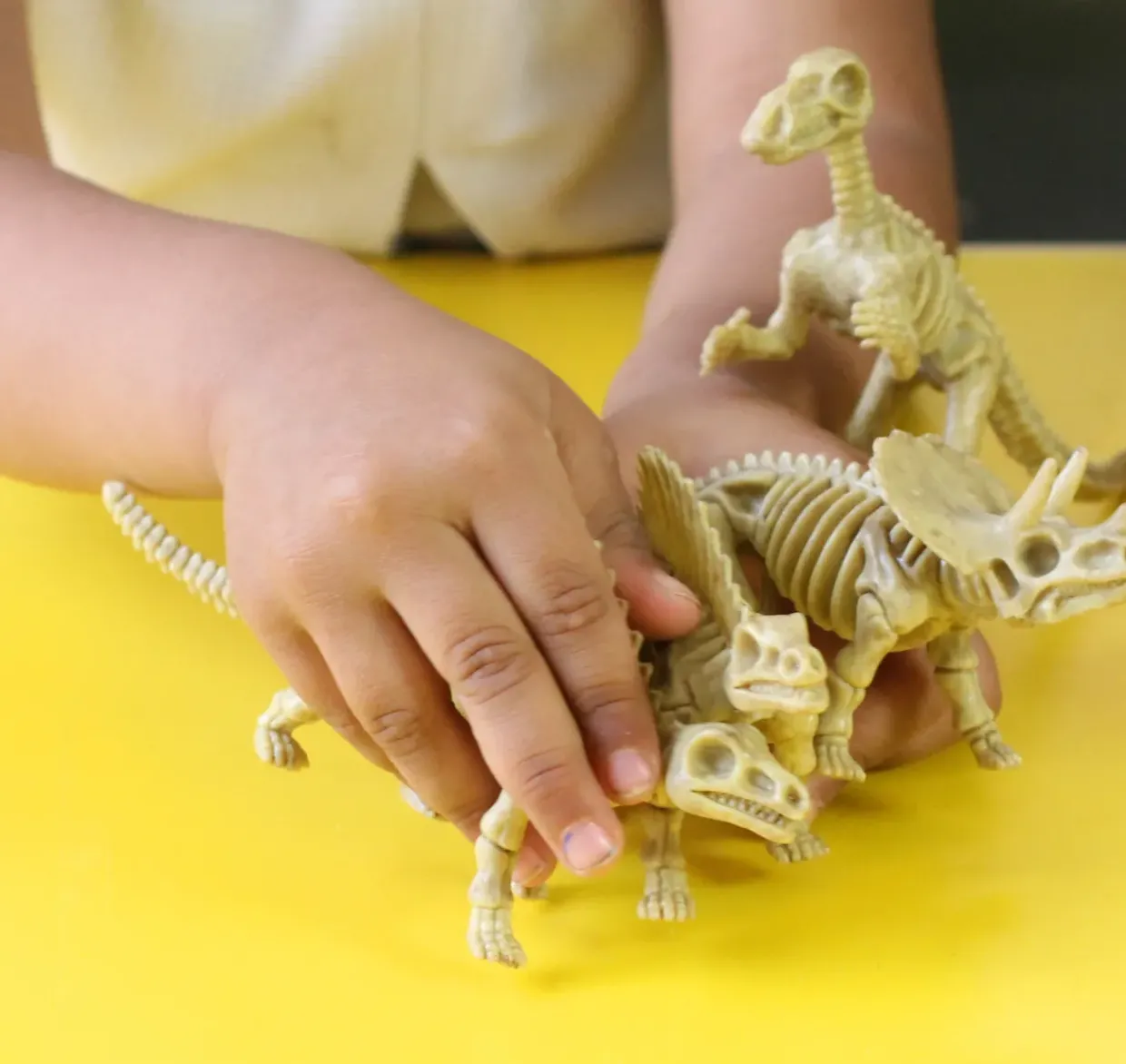 6-Piece Realistic Toy Dinosaur Skeleton Bones Set - Ideal for Pretend Play