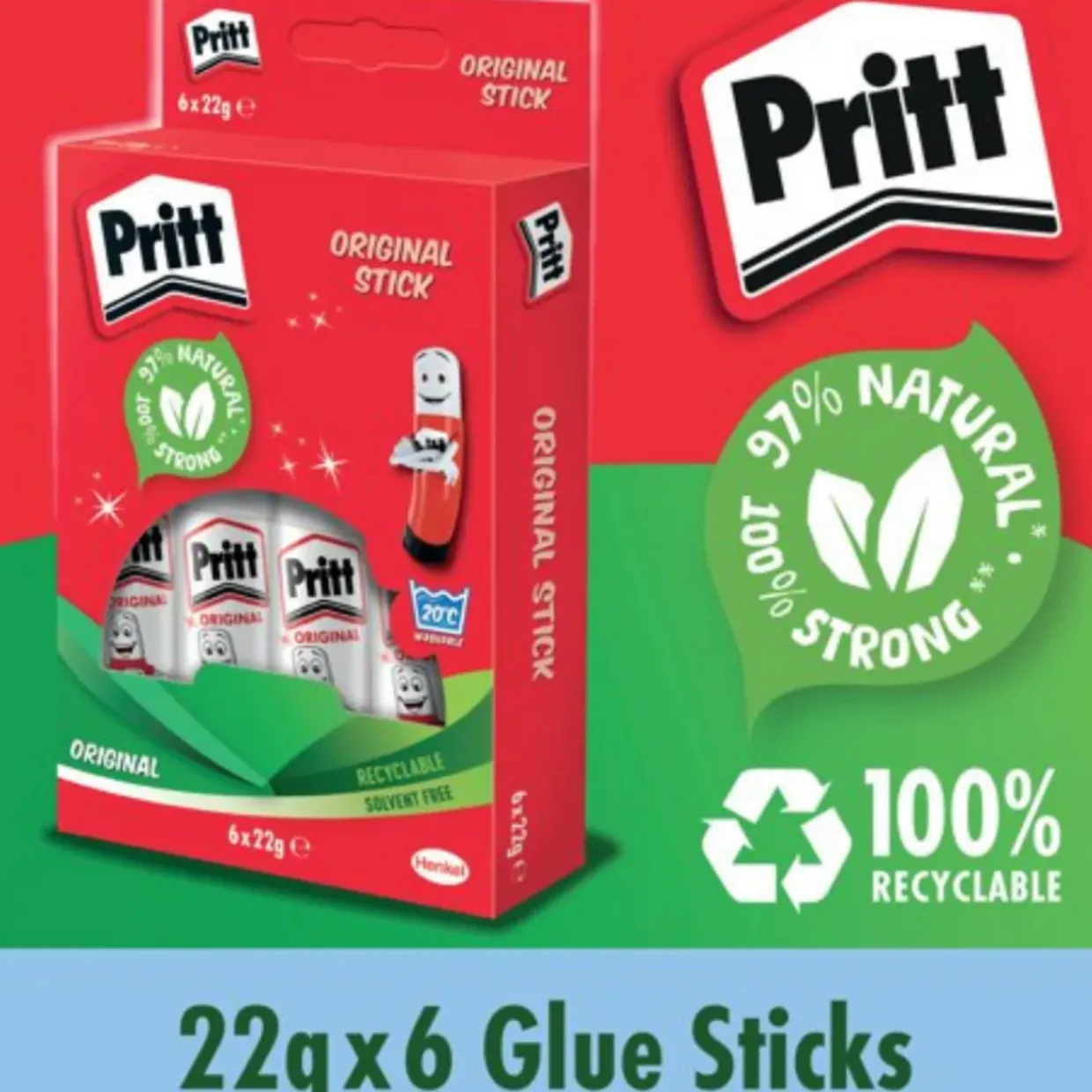 Pritt Stick Glue Sticks 22g (Pack of 6)