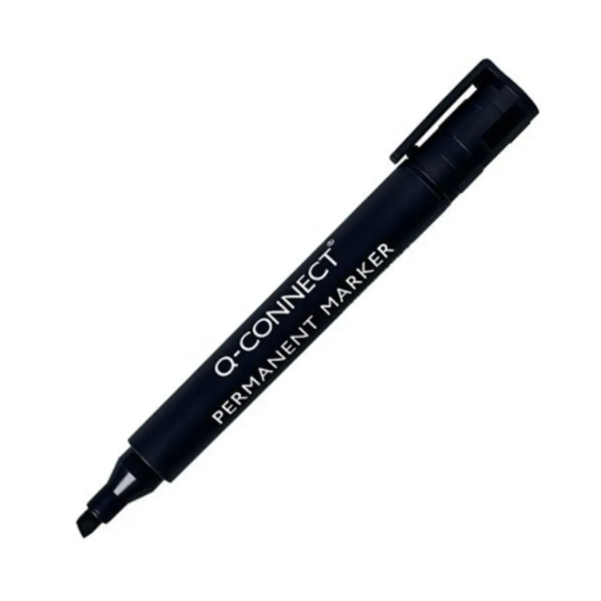 Q-Connect Permanent Marker Pen Chisel Tip Black (Pack of 10)