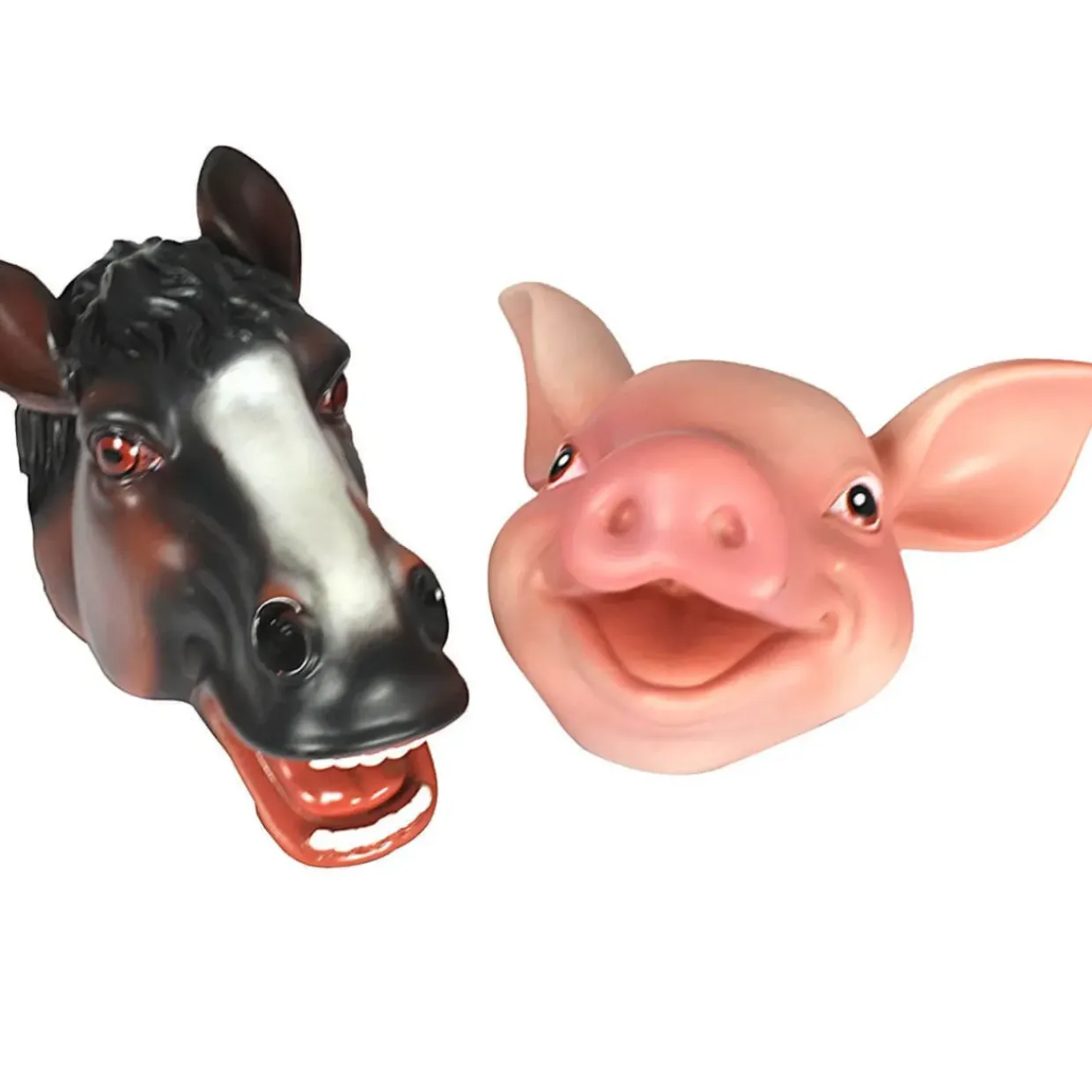 Realistic Farm Animal Hand Puppet Set - Horse & Pig