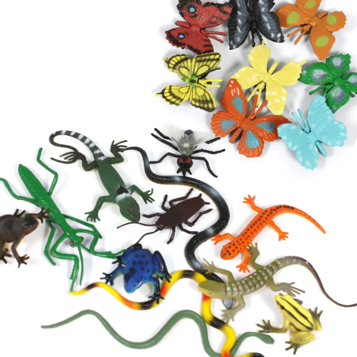 Realistic Small World Butterfly, Lizard, & Minibeast Toys - 20pcs