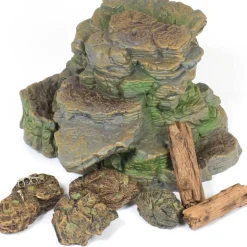 Realistic Small World Scenery, Rocks, Logs & Trees. 10pc