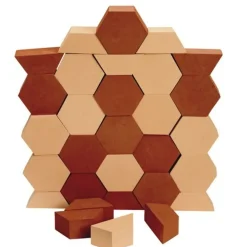Red & Brown Hexagon Foam Building Blocks 24 Pack