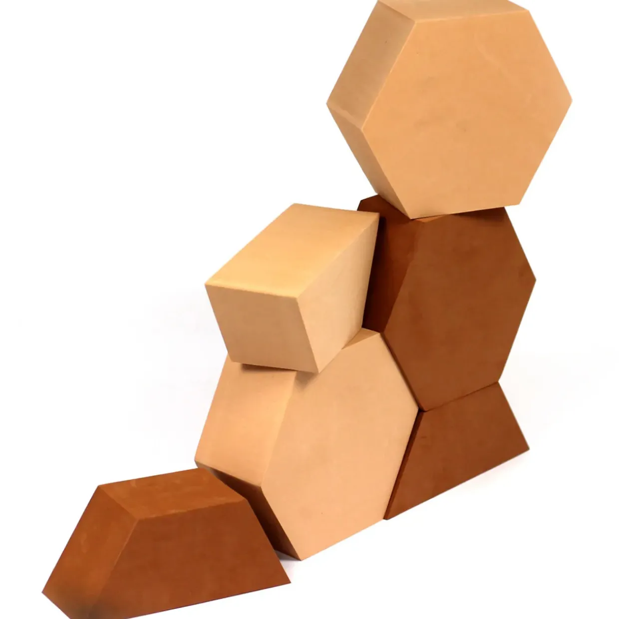 Red & Brown Hexagon Foam Building Blocks 24 Pack