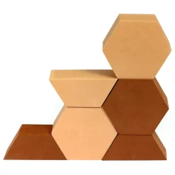 Red & Brown Hexagon Foam Building Blocks 24 Pack