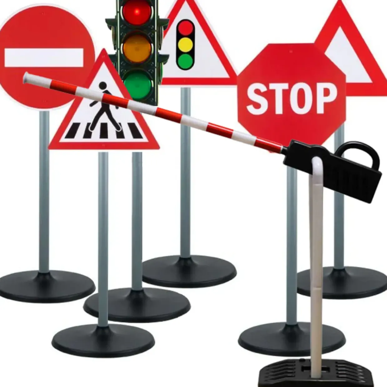 Road Safety Traffic Signs, Traffic Light & Parking Barrier Set.