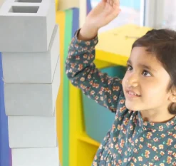 Role Play Foam House Bricks Breeze Blocks and Wooden Effect Building Blocks Bundle 77 Pack