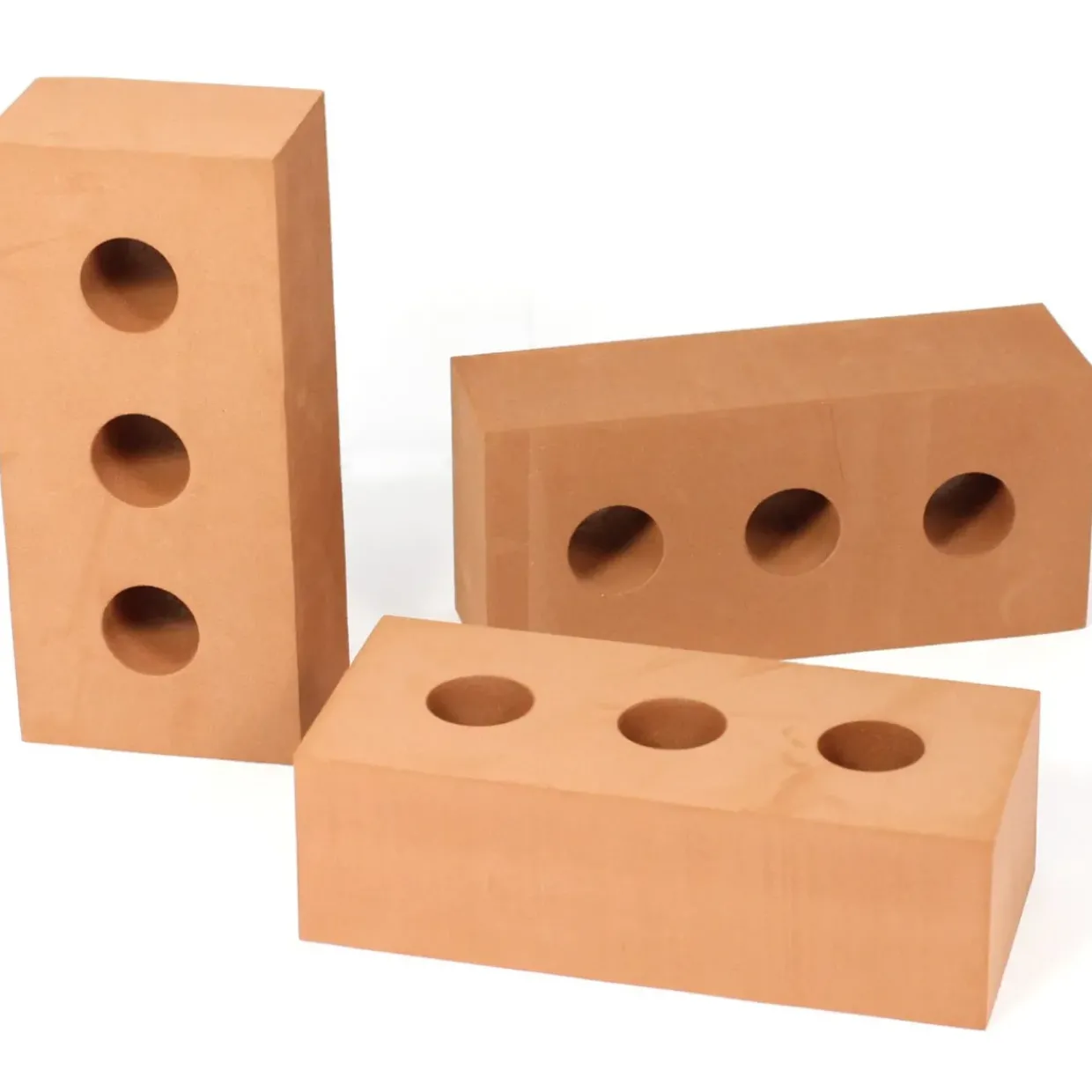 Role Play Foam House Bricks Breeze Blocks and Wooden Effect Building Blocks Bundle 77 Pack