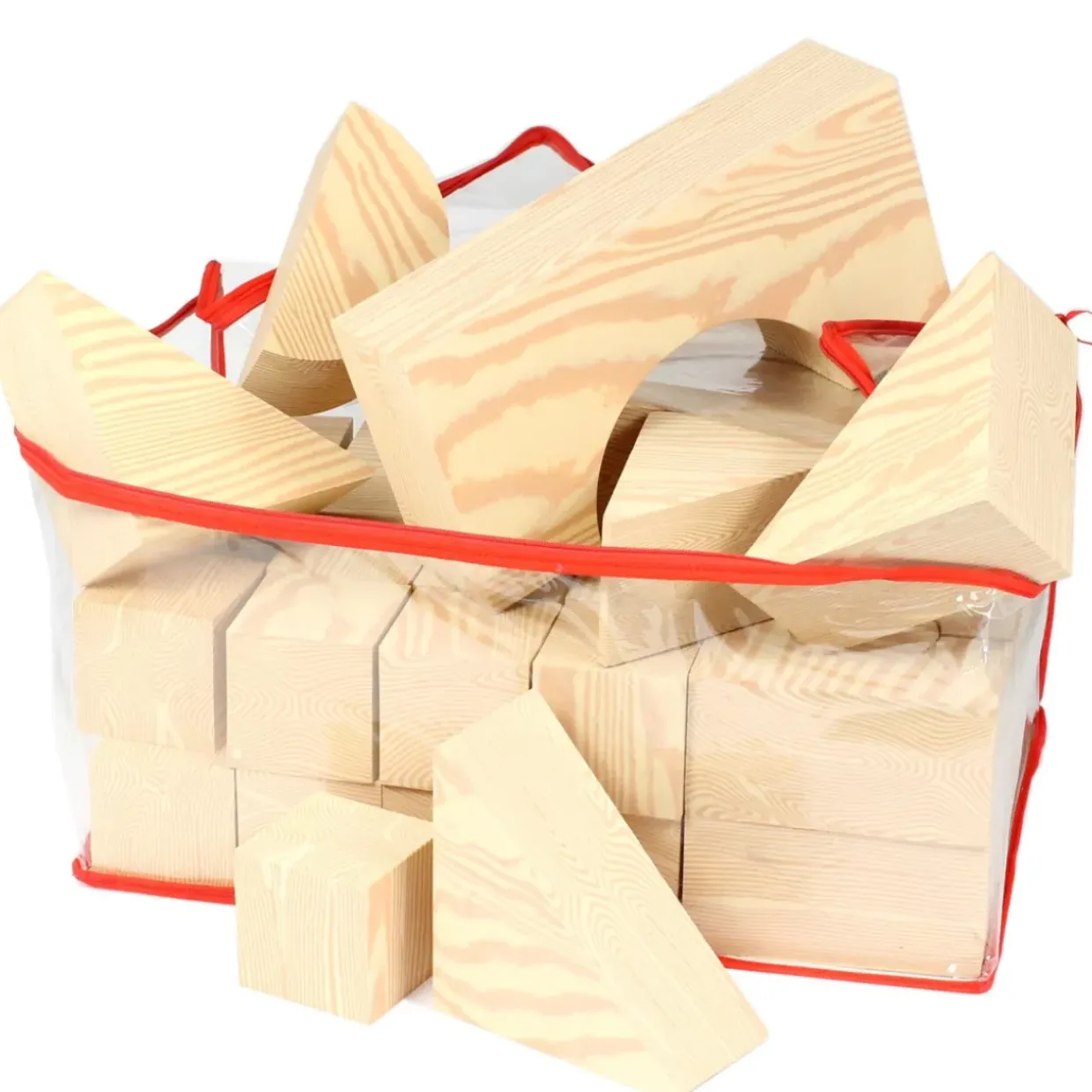 Role Play Foam House Bricks Breeze Blocks and Wooden Effect Building Blocks Bundle 77 Pack