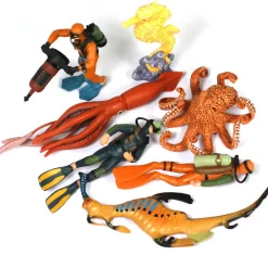 Sea Creatures, Animals & Diver Toys - 7pc