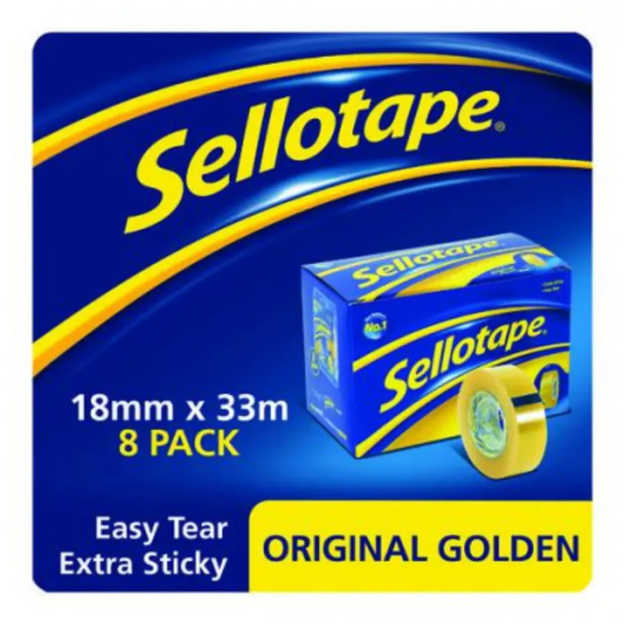 Sellotape Original Golden Tape 18mm x 33m (Pack of 8)