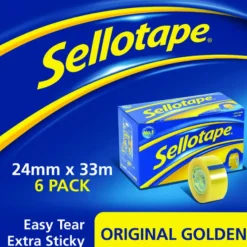 Sellotape Original Golden Tape 24mmx33m (Pack of 6)