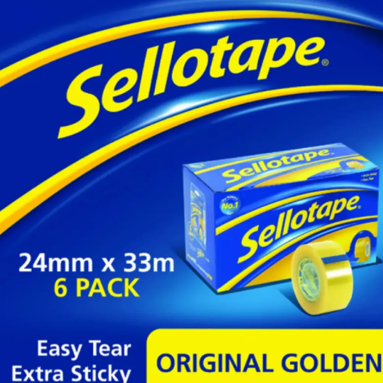 Sellotape Original Golden Tape 24mmx33m (Pack of 6)