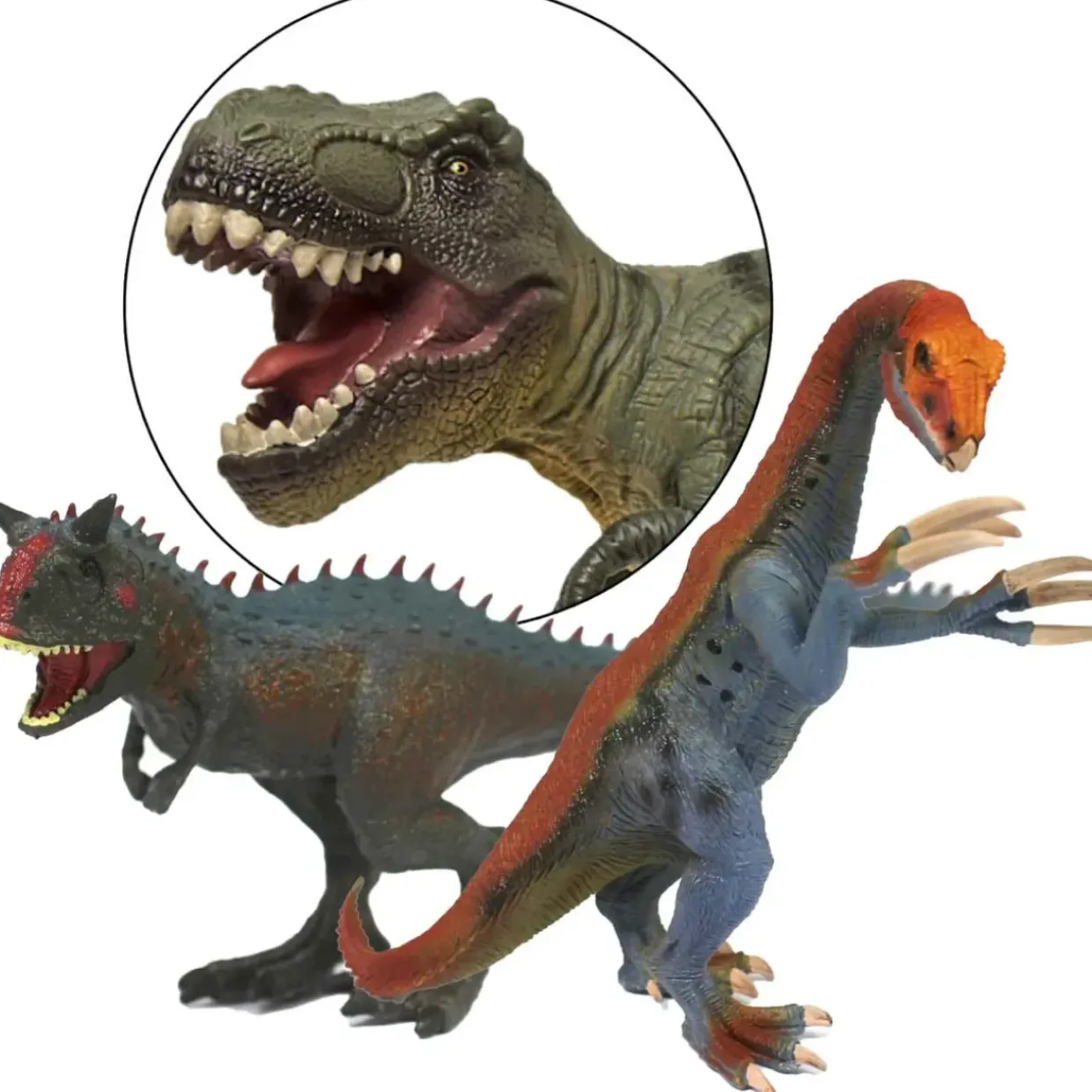 Small World Dinosaur Toys - Lifelike 3pc Set for Imaginative Play