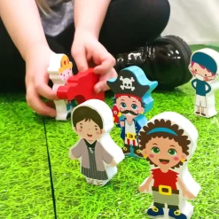 Small World Pirates & Knights Wooden Figures - 18pcs