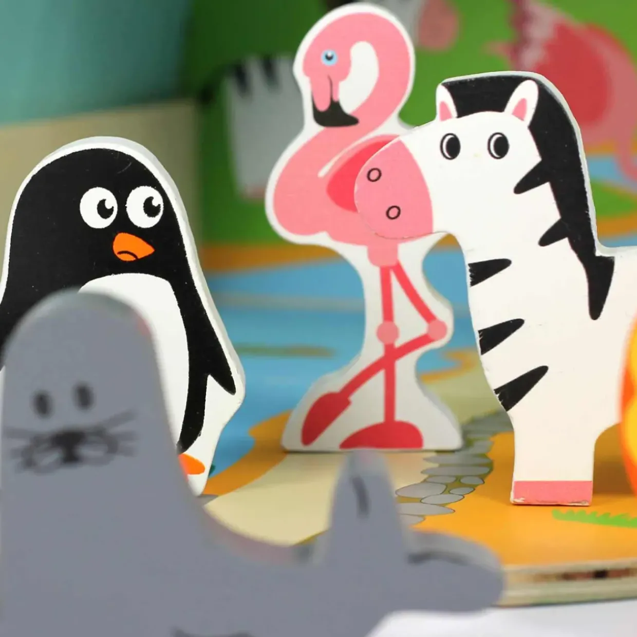 Small World Portable Wooden Zoo Playset