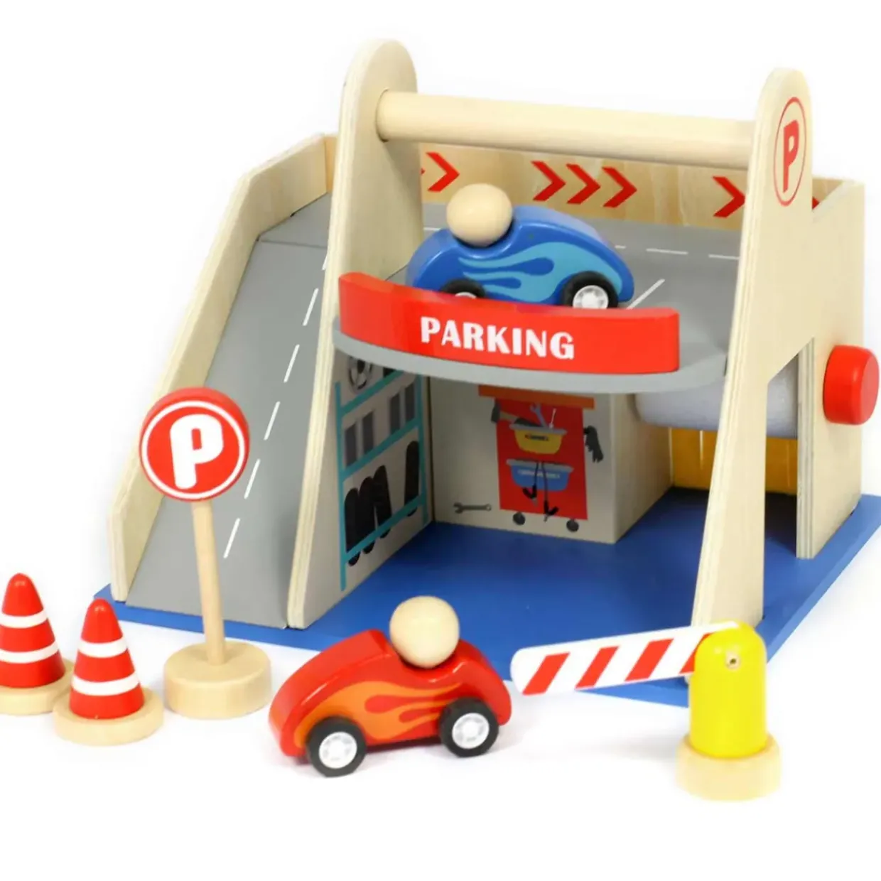 Small World Wooden Garage Playset - Eco-Friendly Toy for Endless Imaginative Play