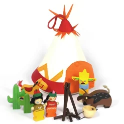 Small World Wooden Native Indian Teepee Playset