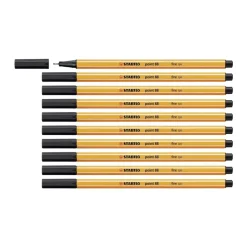 STABILO Point 88 Fineliner Pen - Black - Pack of 10