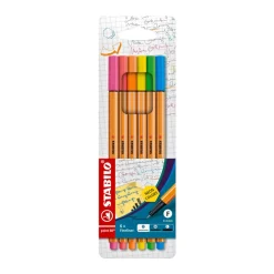 Stabilo Point 88 Fineliner Pens Neon (Pack of 6)