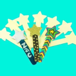 STAR SHAPED WOODEN CRAFT STICKS -10PK