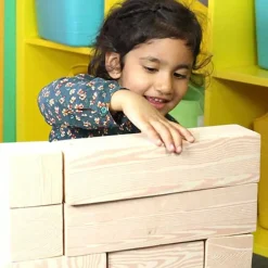 wood effect foam building blocks - 32pcs
